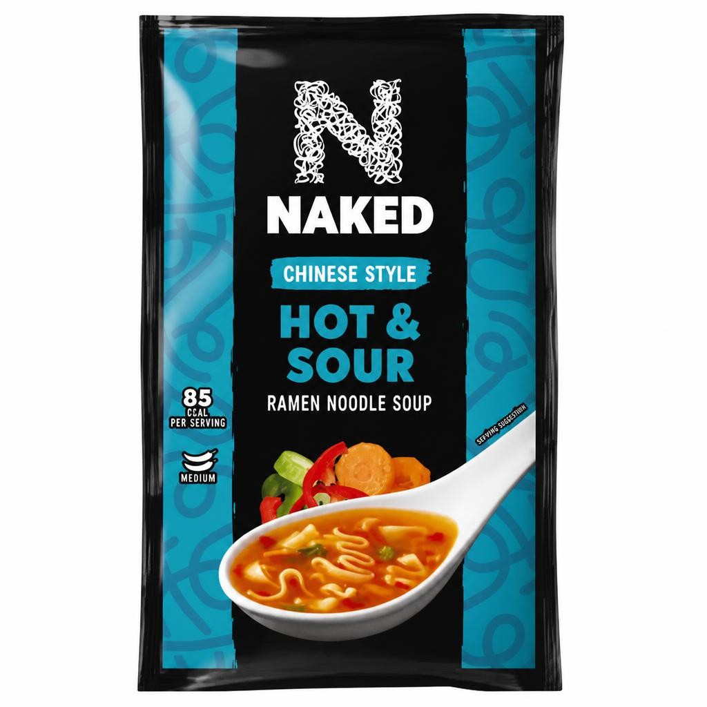 Naked Noodle Chinese Style Hot & Sour Ramen Noodle Soup 25g