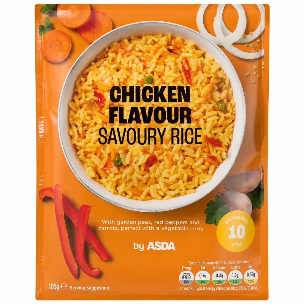 ASDA Chicken Flavour Savoury Rice 105g