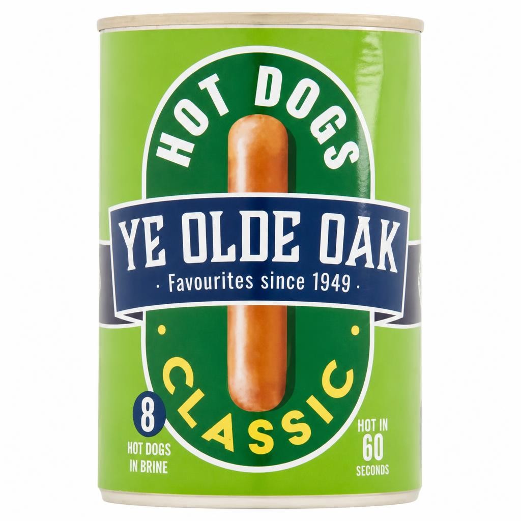 Ye Olde Oak 8 Classic Hot Dogs in Brine 400g