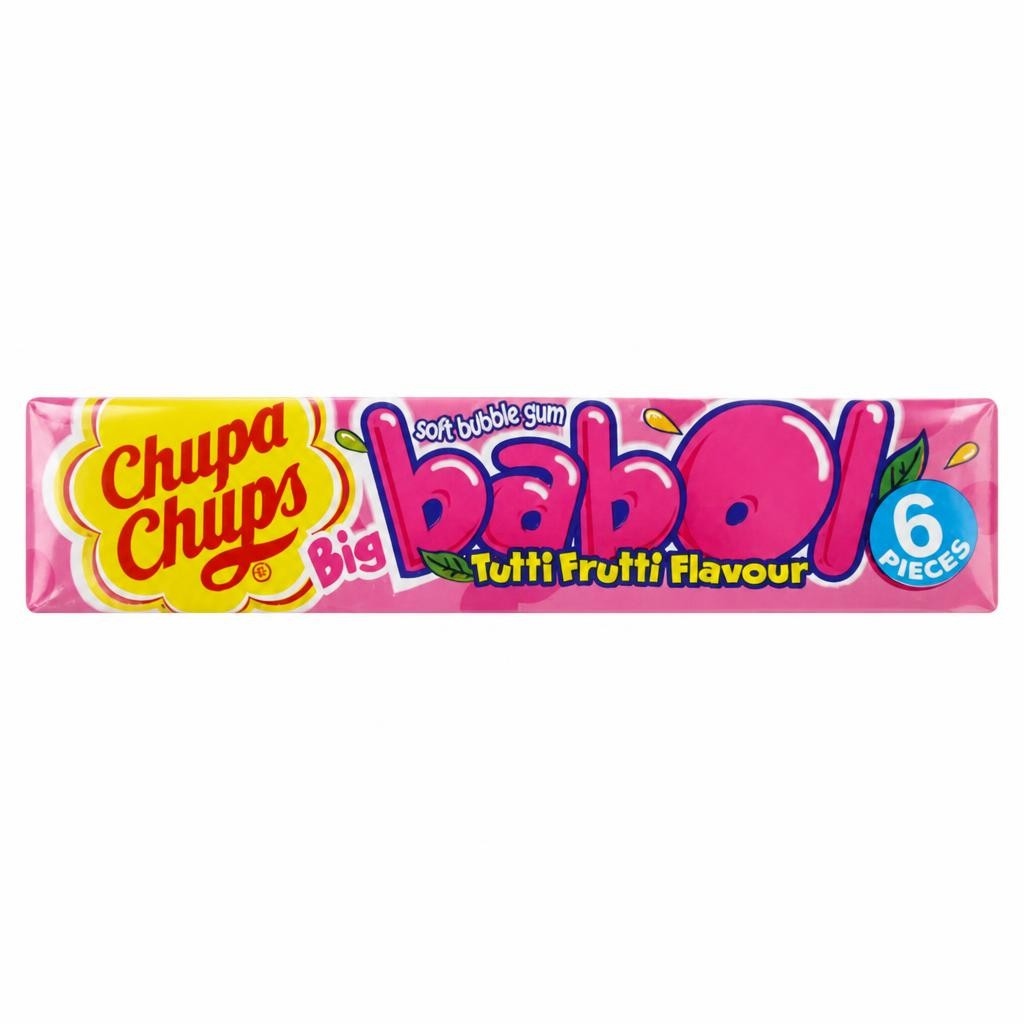 Chupa Chups Big Babol Tutti Frutti Flavour Soft Bubble Gum - 27.6g / 6 Pieces