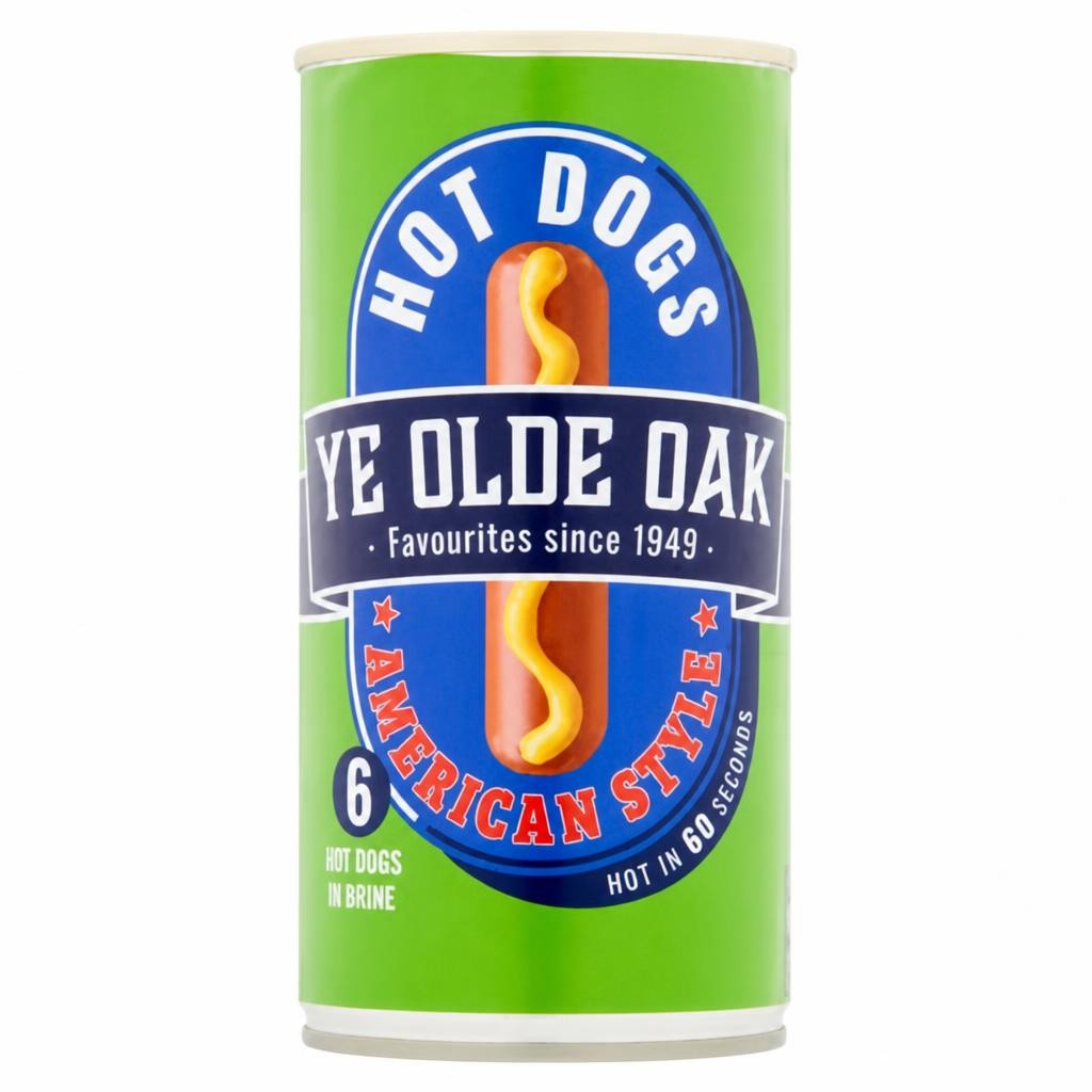 Ye Olde Oak 6 American Style Hot Dogs in Brine 560g