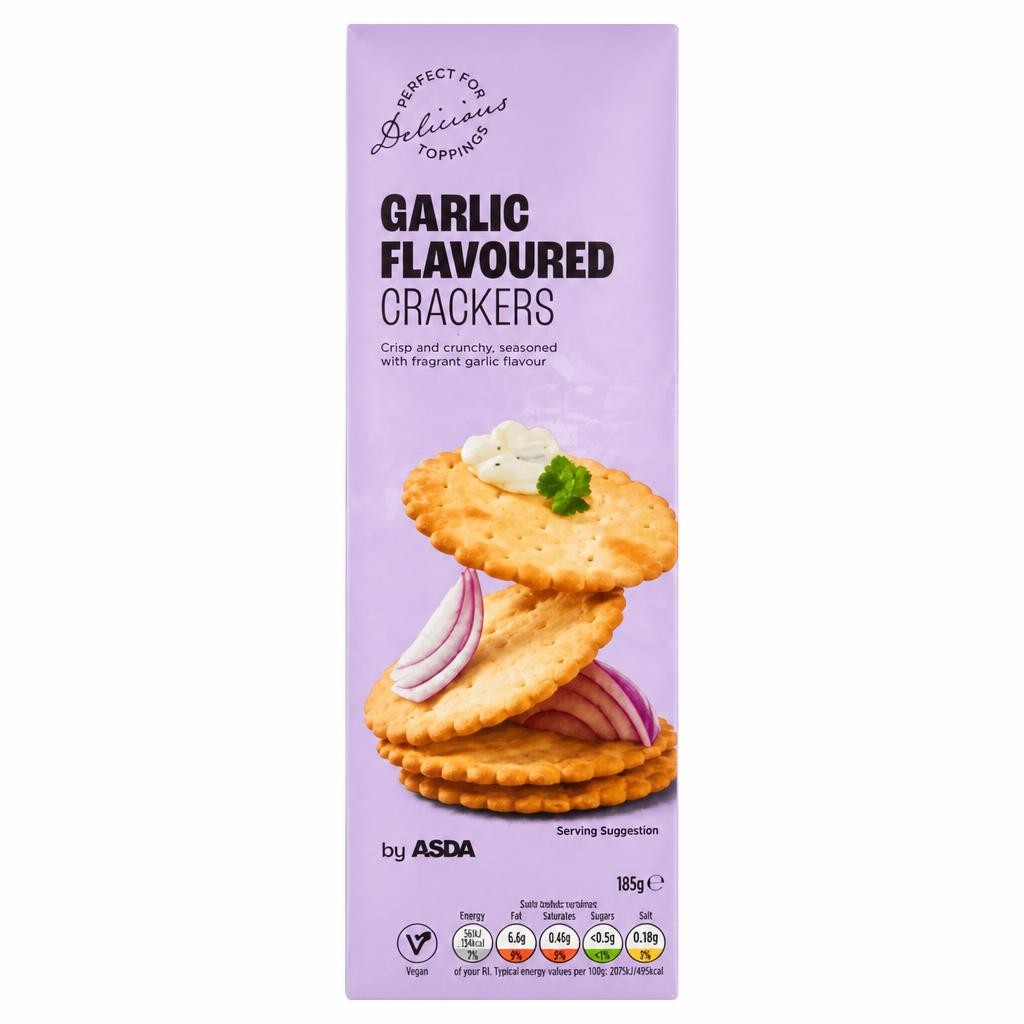 ASDA Garlic Flavoured Crackers 185g