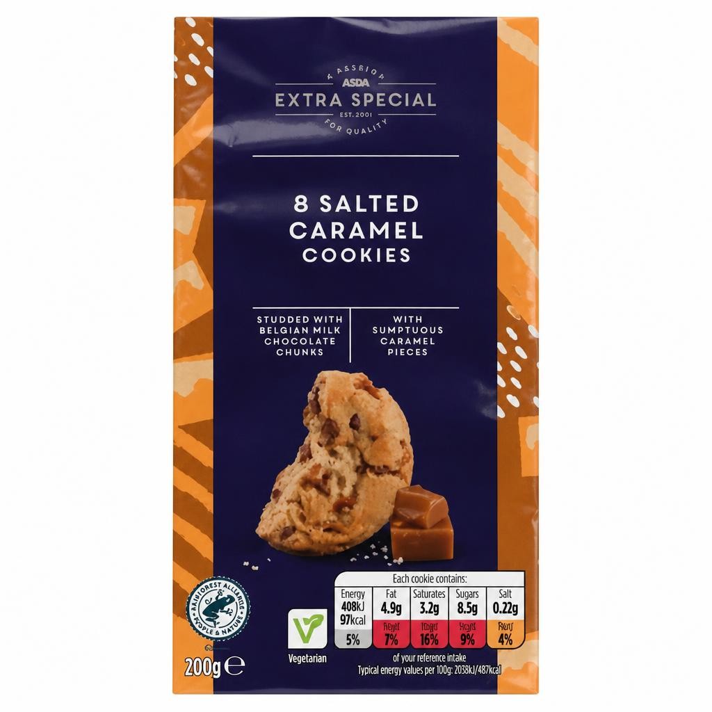 ASDA Extra Special Extra Special 8 Salted Caramel Cookies 200g