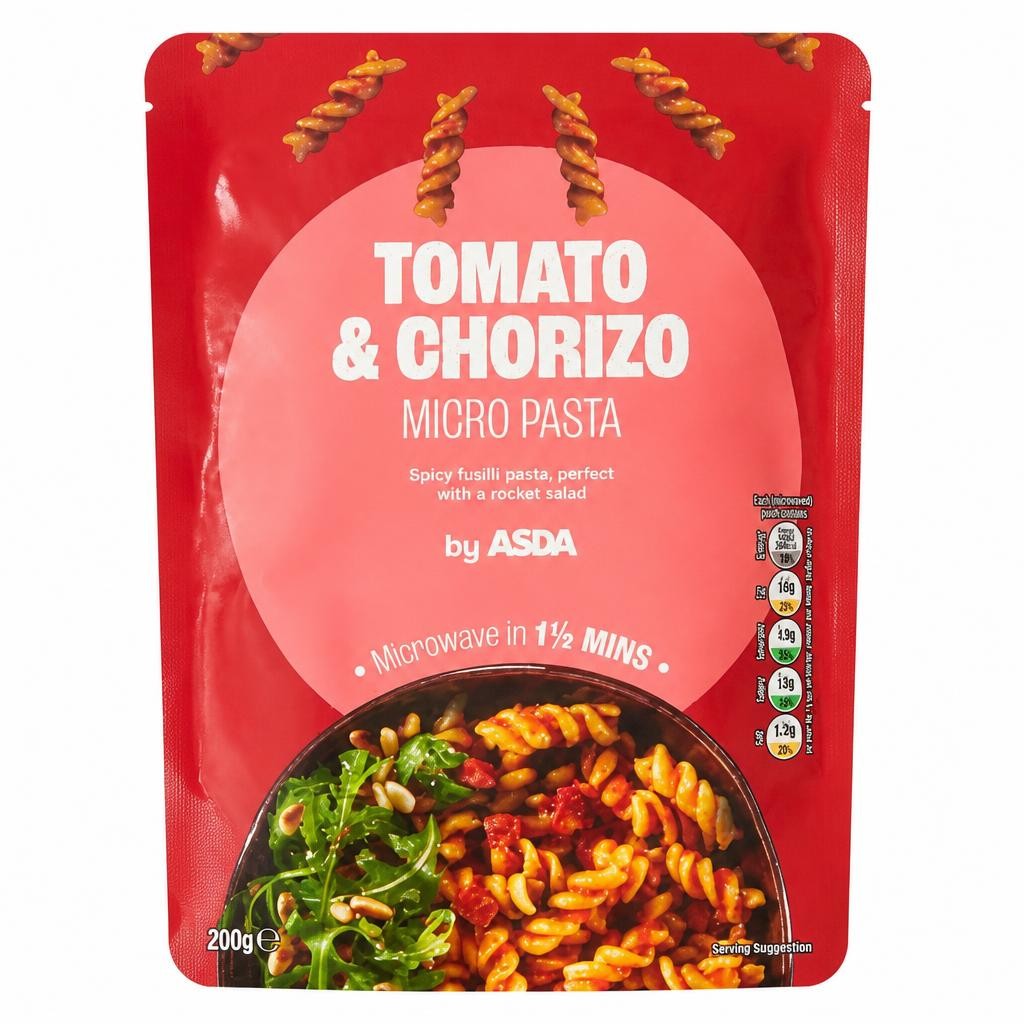 ASDA Tomato & Chorizo Micro Pasta 200g