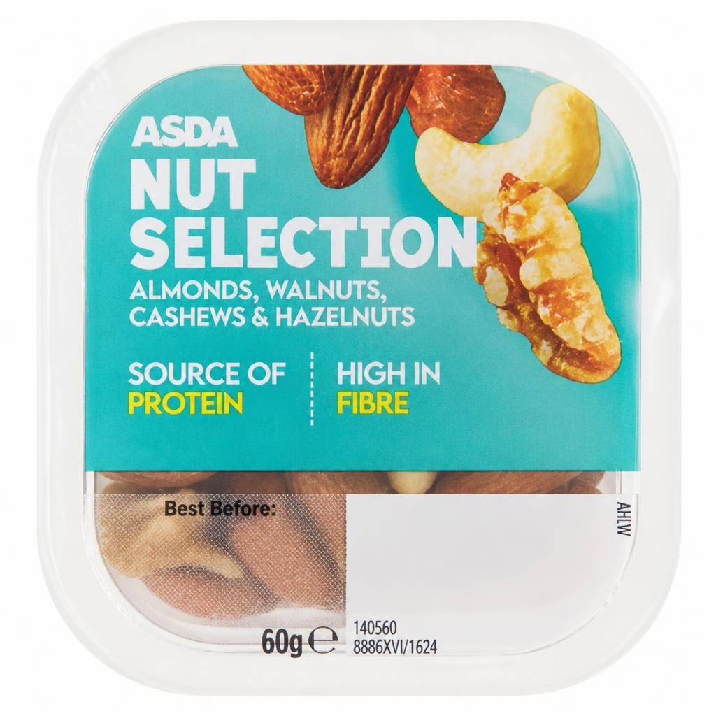 ASDA Almonds, Walnuts, Cashews & Hazelnuts Nut Selection 60g