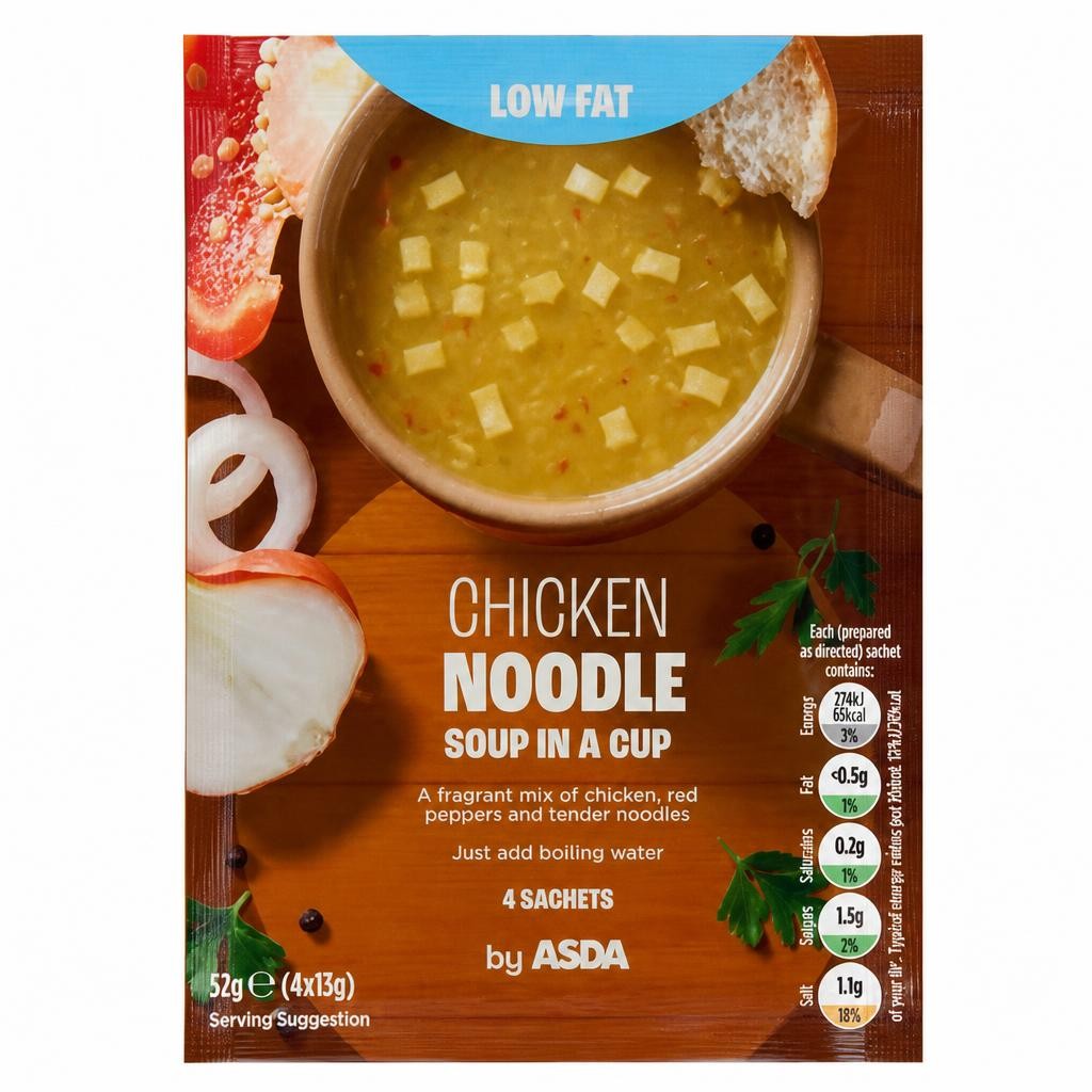 ASDA Chicken Noodle Soup in a Cup 4 x 13g (52g)