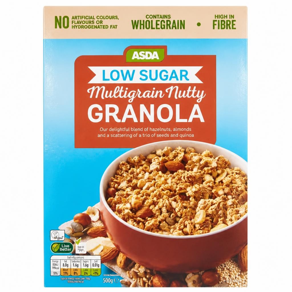 ASDA Low Sugar Multigrain Nutty Granola 500g
