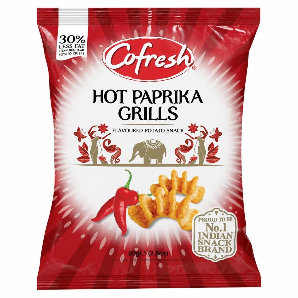 Cofresh Hot Paprika Grills Flavoured Potato Snack 80g