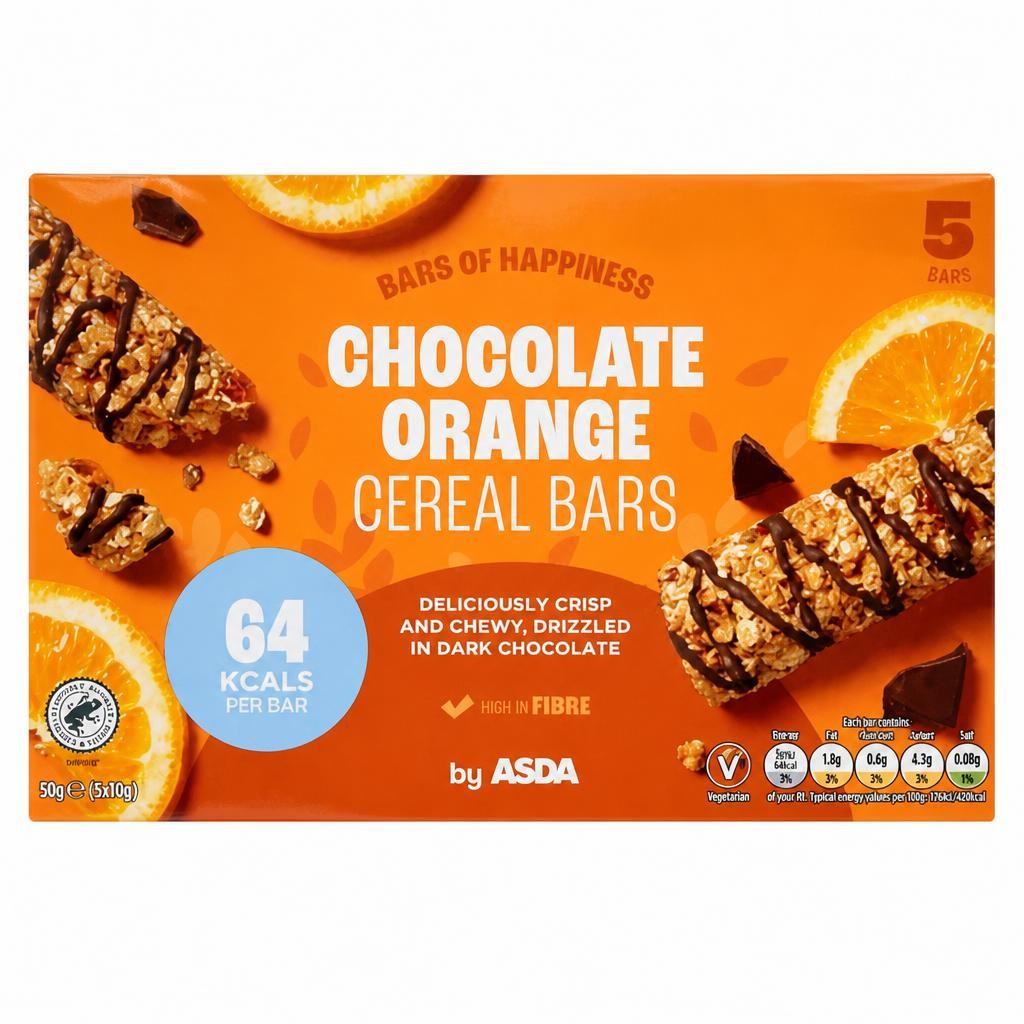 ASDA Chocolate Orange Cereal Bars 5 x 19g (95g)