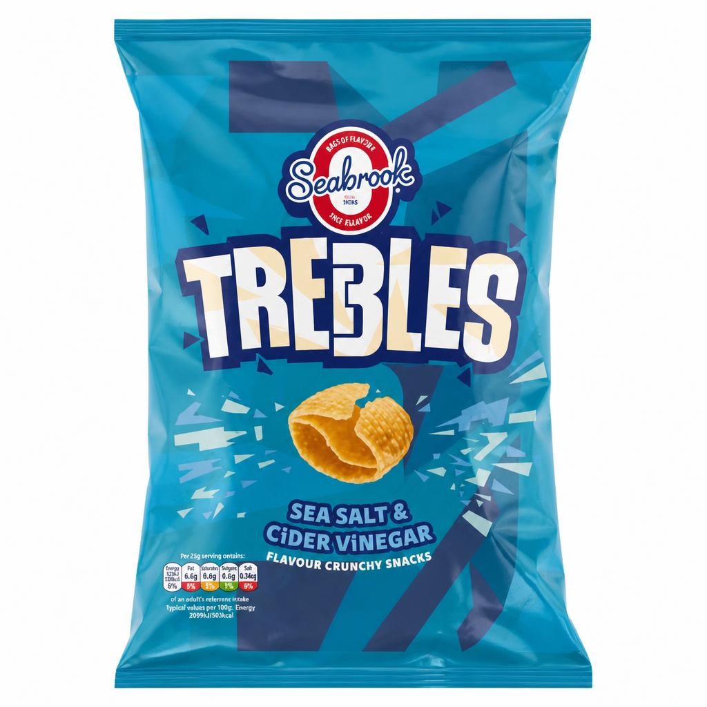 Seabrook Trebles Sea Salt & Cider Vinegar Flavour Crunchy Snacks 120g