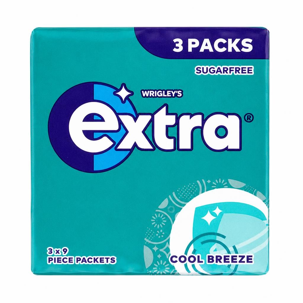 Wrigley's Extra Cool Breeze Sugarfree Chewing Gum Multipack 3x9 Pieces
