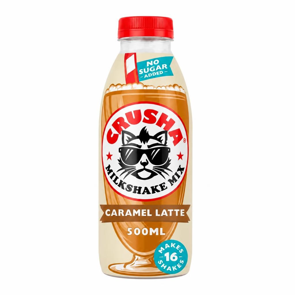 Crusha Caramel Latte Flavour Milkshake Mix 500ml