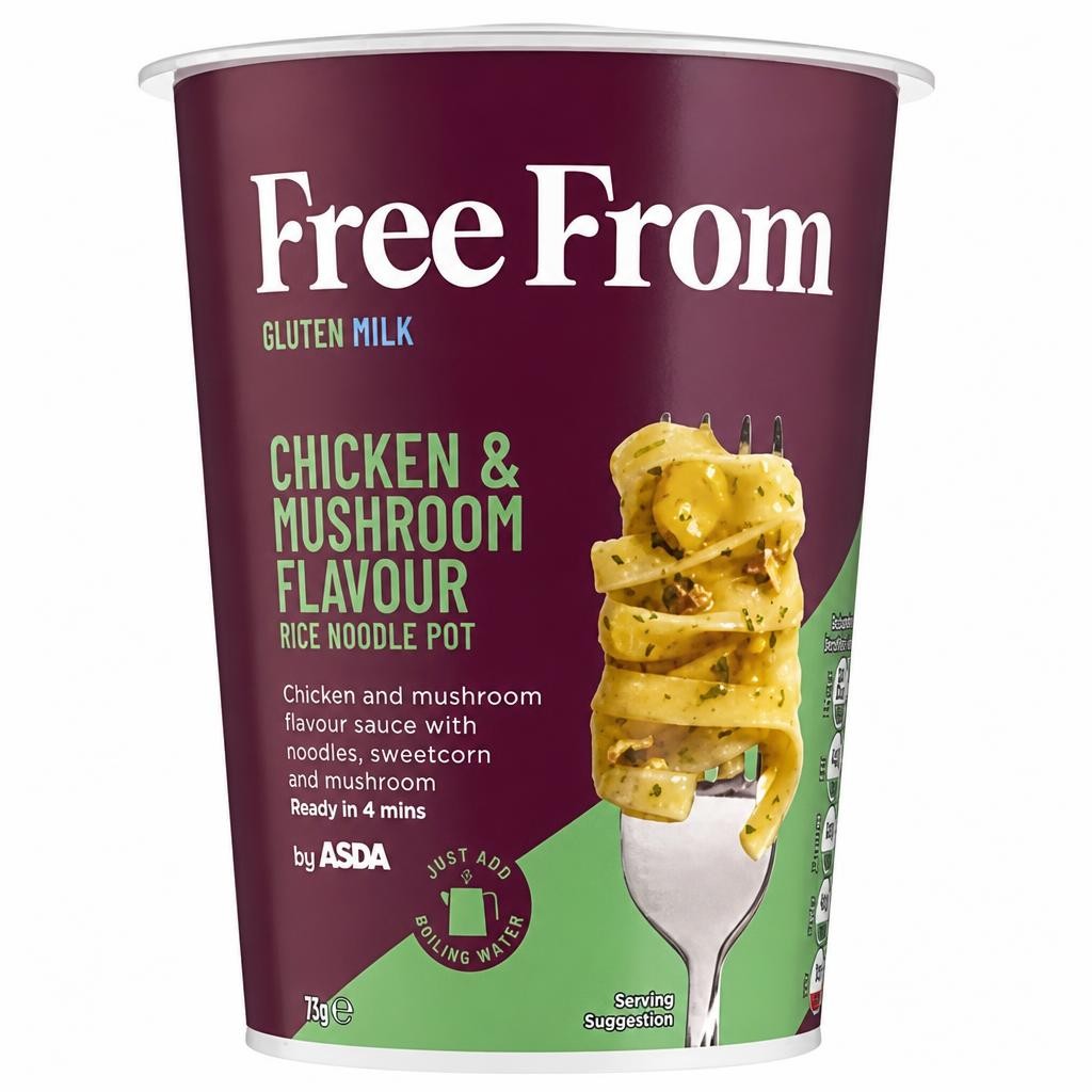 ASDA Free From Free From by  Chicken & Mushroom Flavour Rice Noodle Pot 75g