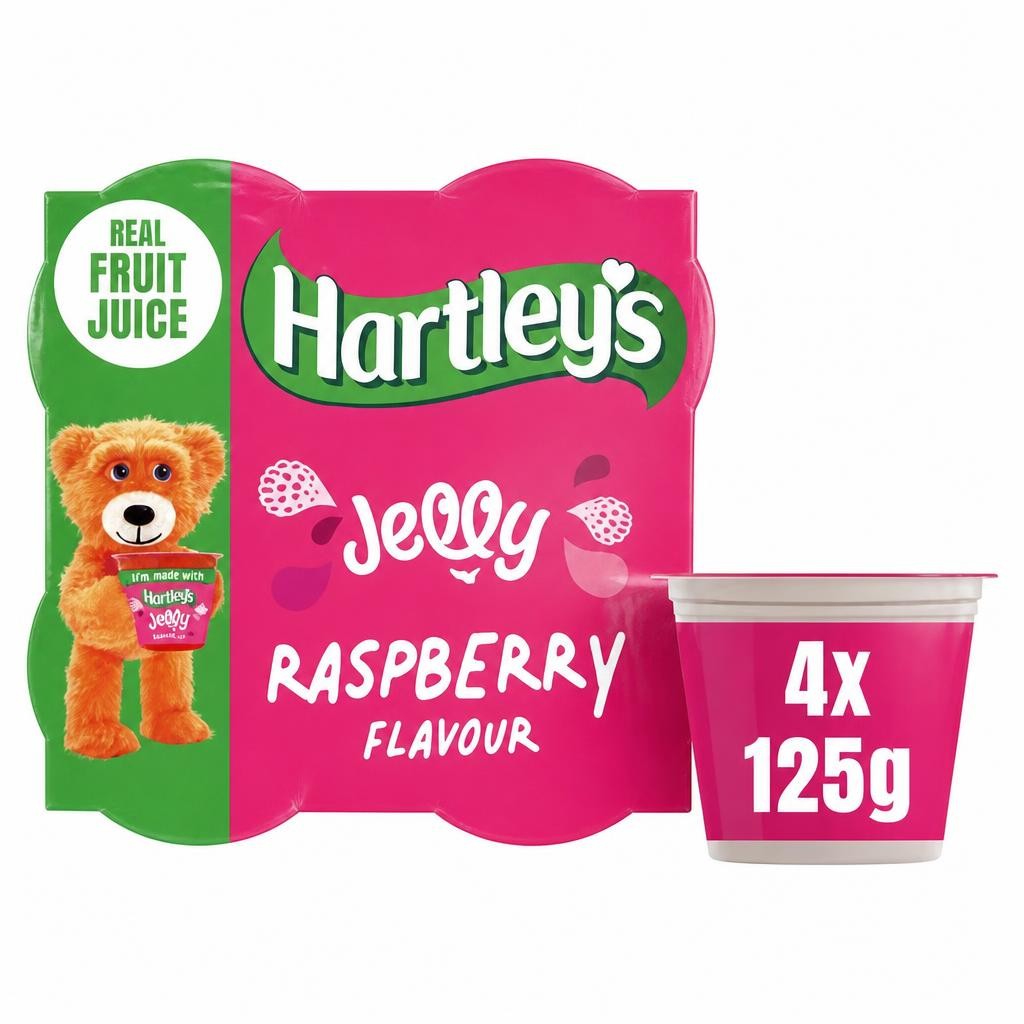 Hartley's Raspberry Flavour Jelly 4 x 125g