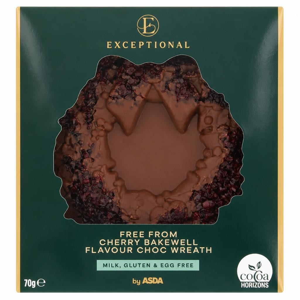 Exceptional by ASDA Free From Cherry Bakewell Flavour Choc Wreath 70g