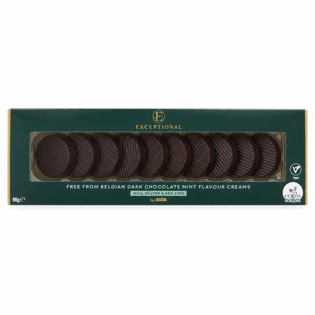 Exceptional by ASDA Belgian Dark Chocolate Mint Flavour Creams 60g