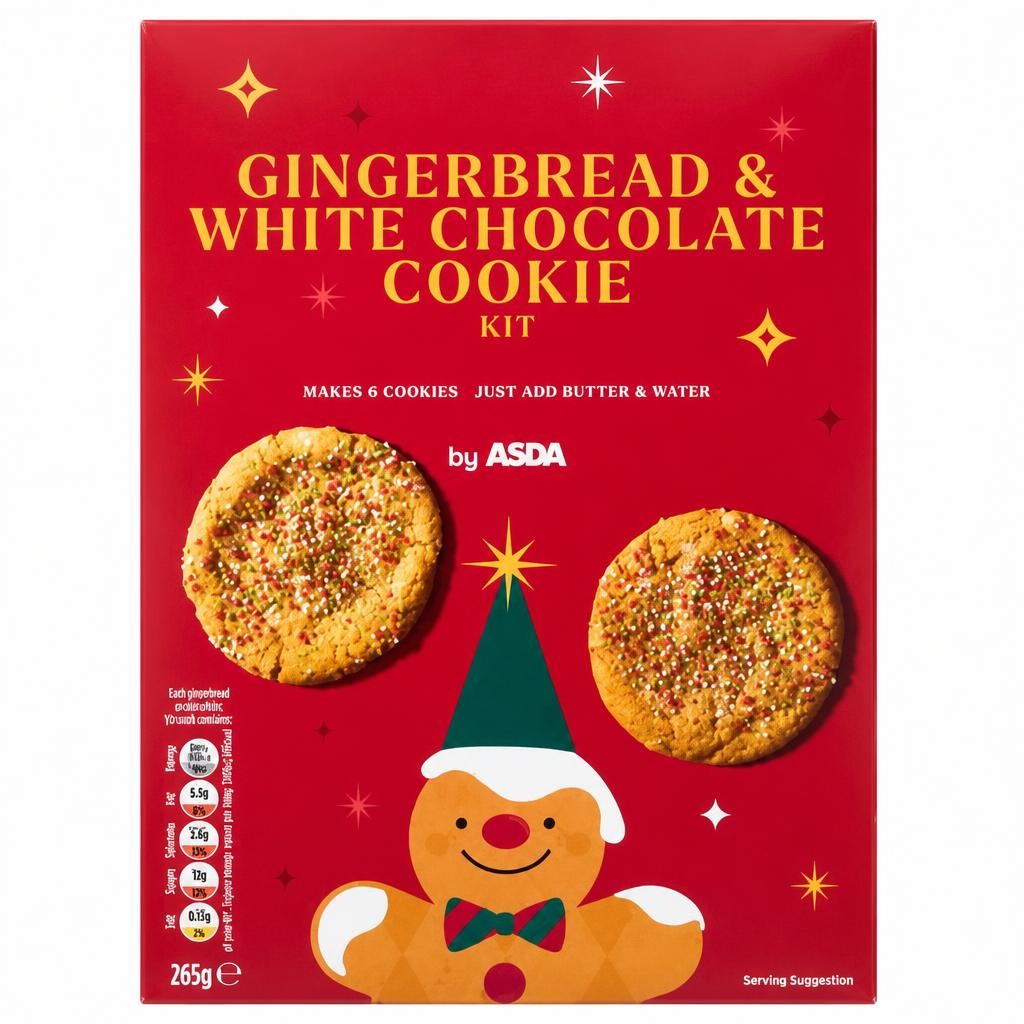 ASDA Gingerbread & White Chocolate Cookie Kit 265g