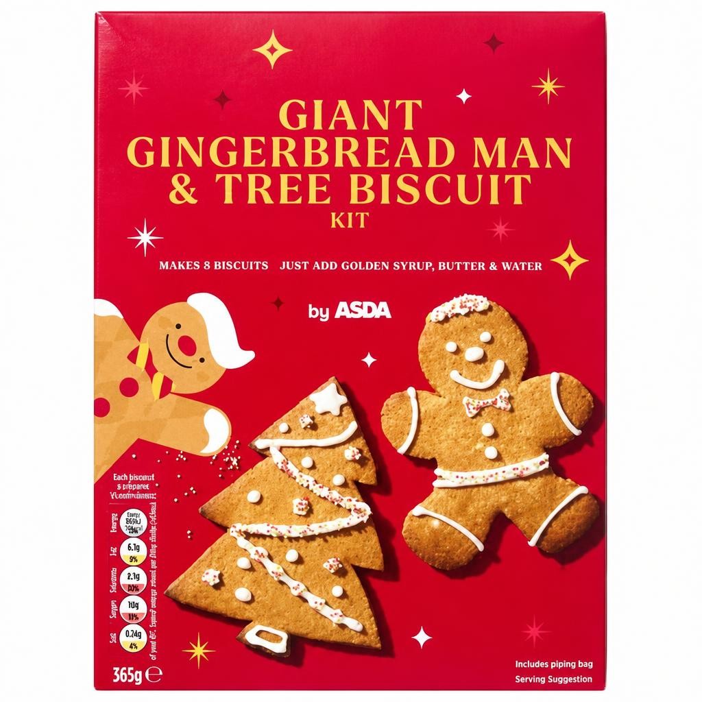 ASDA Giant Gingerbread Man & Tree Biscuit Kit 365g