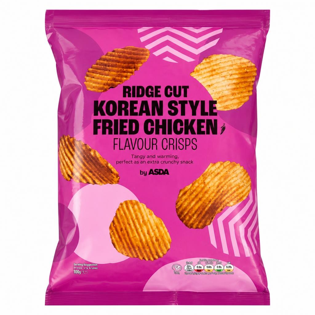 ASDA Ridge Cut Korean Style Fried Chicken Flavour Crisps 150g