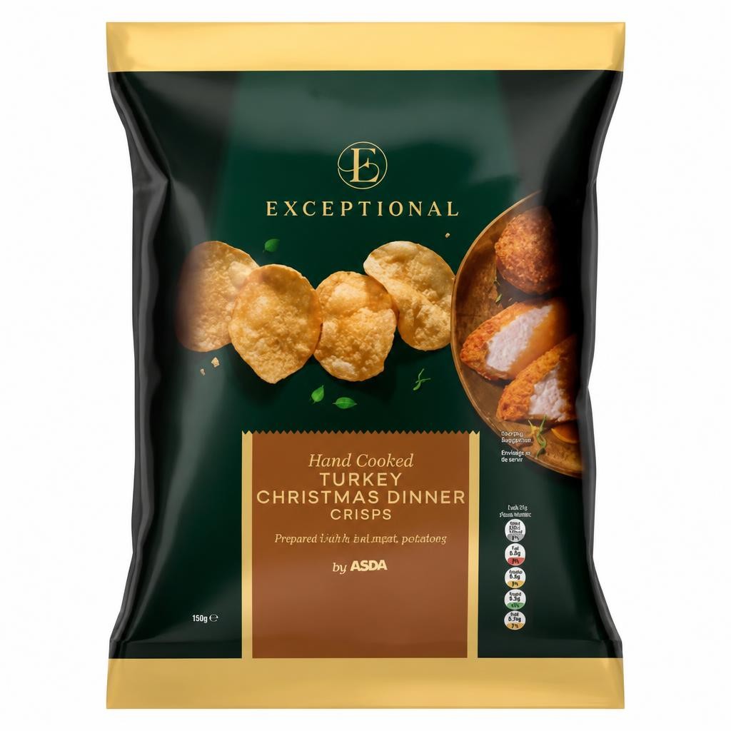 ASDA Exceptional by  Hand Cooked Turkey Christmas Dinner Crisps 150g