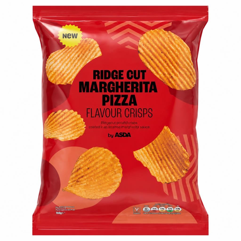 ASDA Ridge Cut Margherita Pizza Flavour Crisps 150g