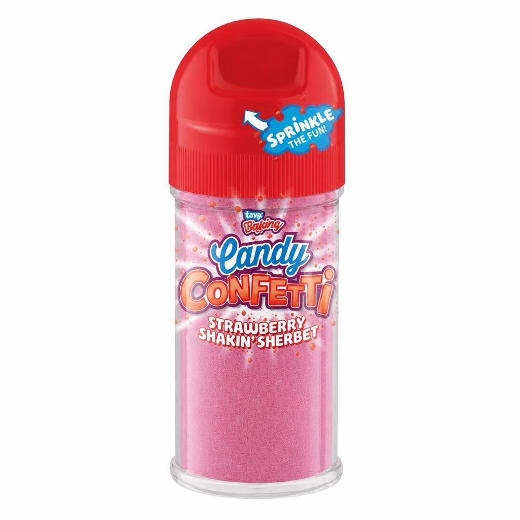 EEZY Strawberry Flavour Sherbet Topping Candy Confetti 50g