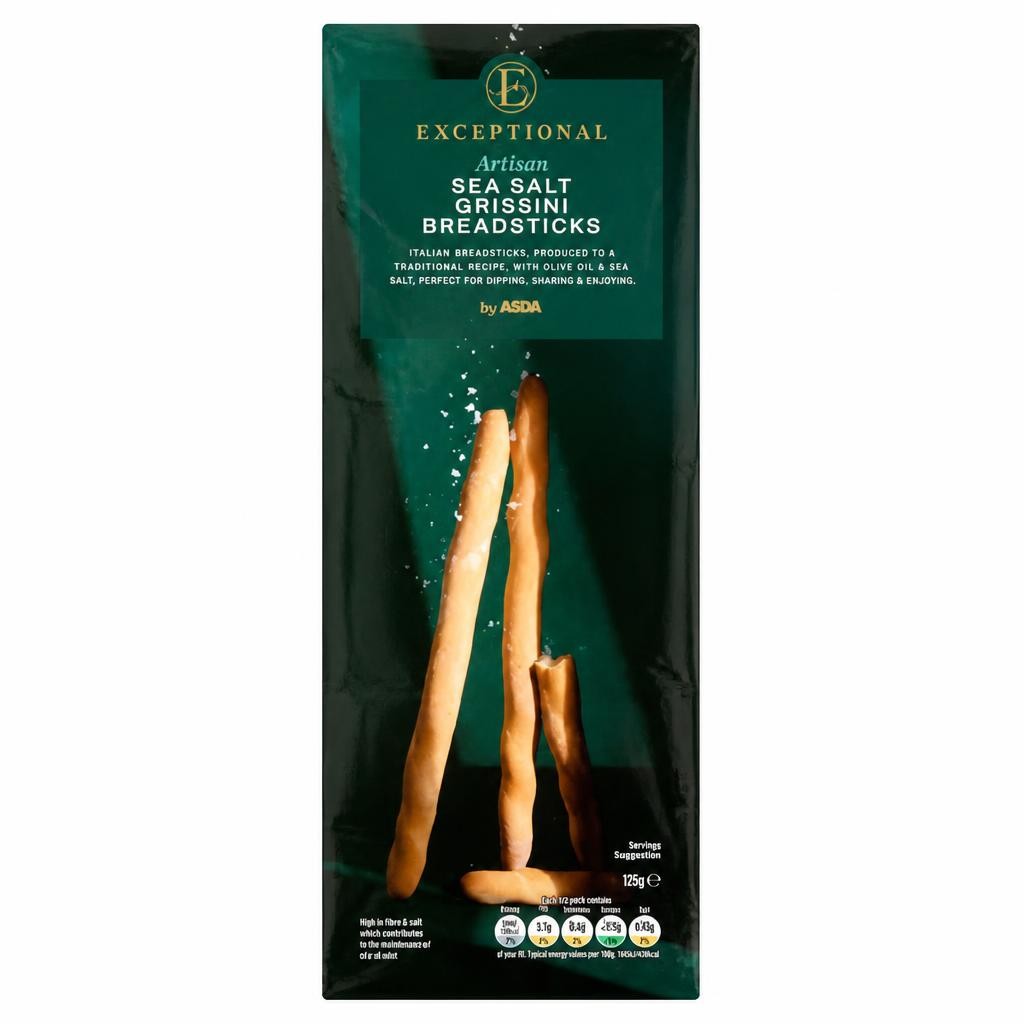 Exceptional by ASDA Exceptional by  Artisan Sea Salt Grissini Breadsticks 120g