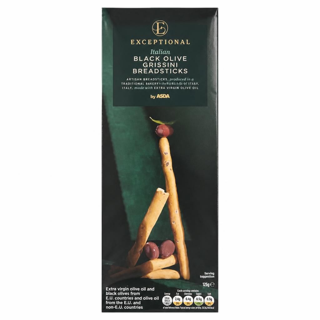 Exceptional by ASDA Italian Black Olive Breadsticks 120g