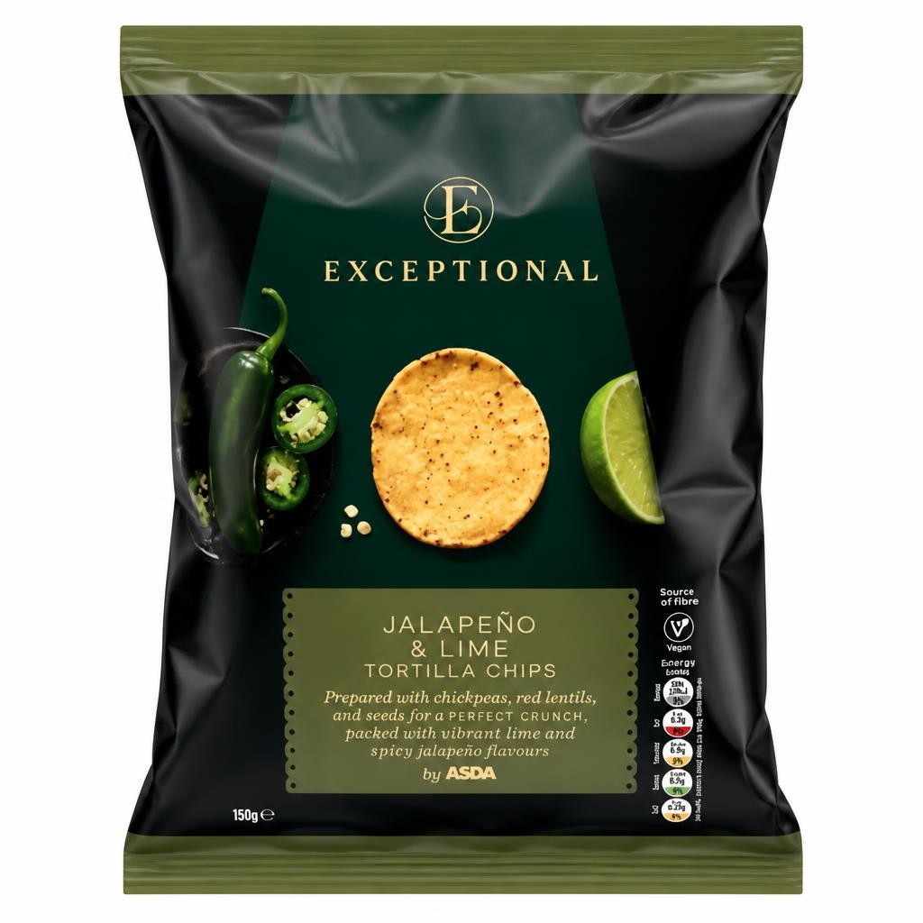 ASDA Exceptional by  Jalapeño & Lime Tortilla Chips 150g