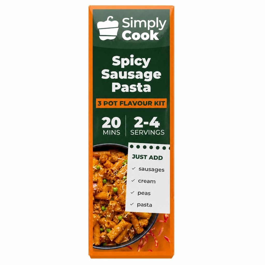 Simply Cook Spicy Sausage Pasta 3 Pot Flavour Kit 63g