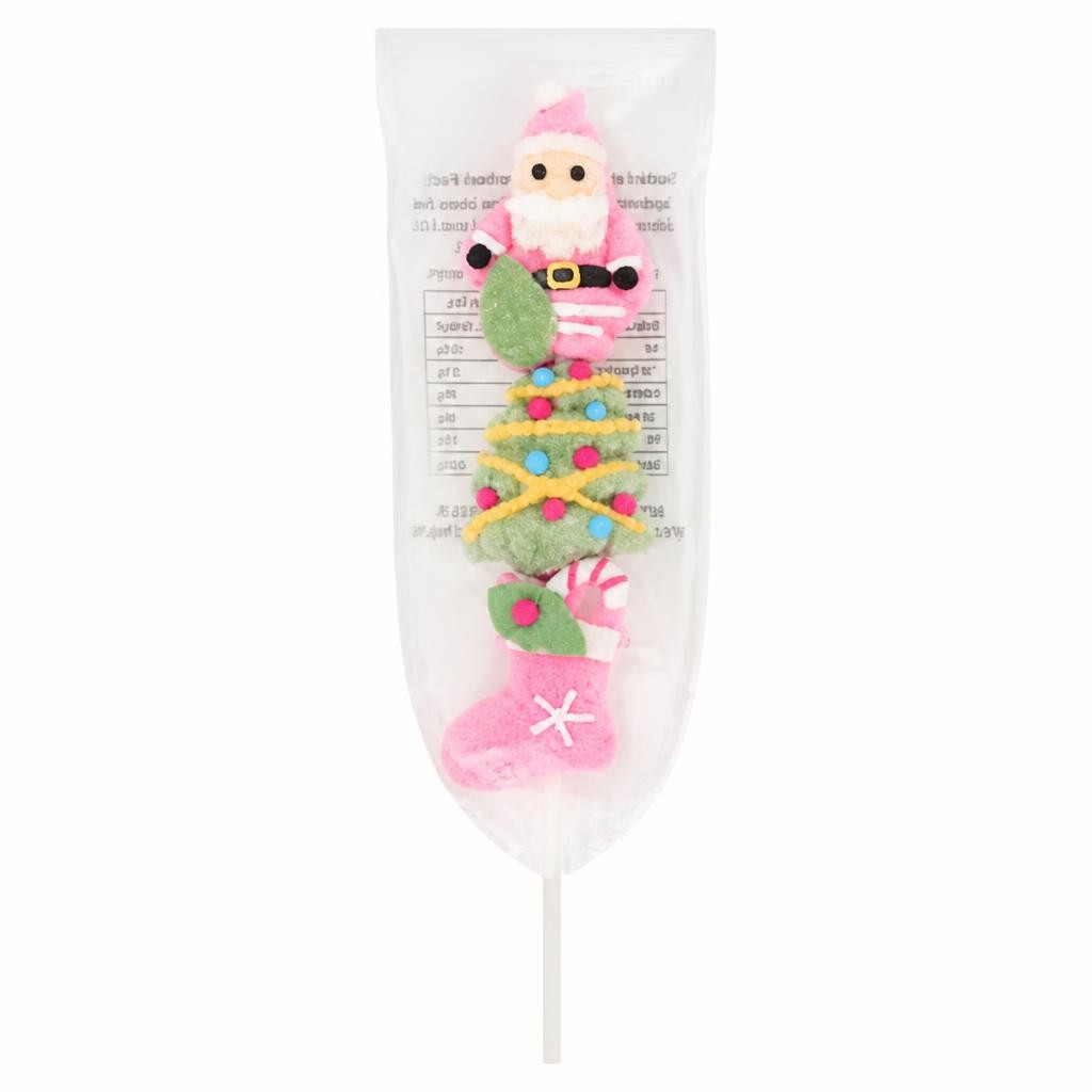 ASDA Christmas Decorated Strawberry Flavour Marshmallow Lollipop 33g