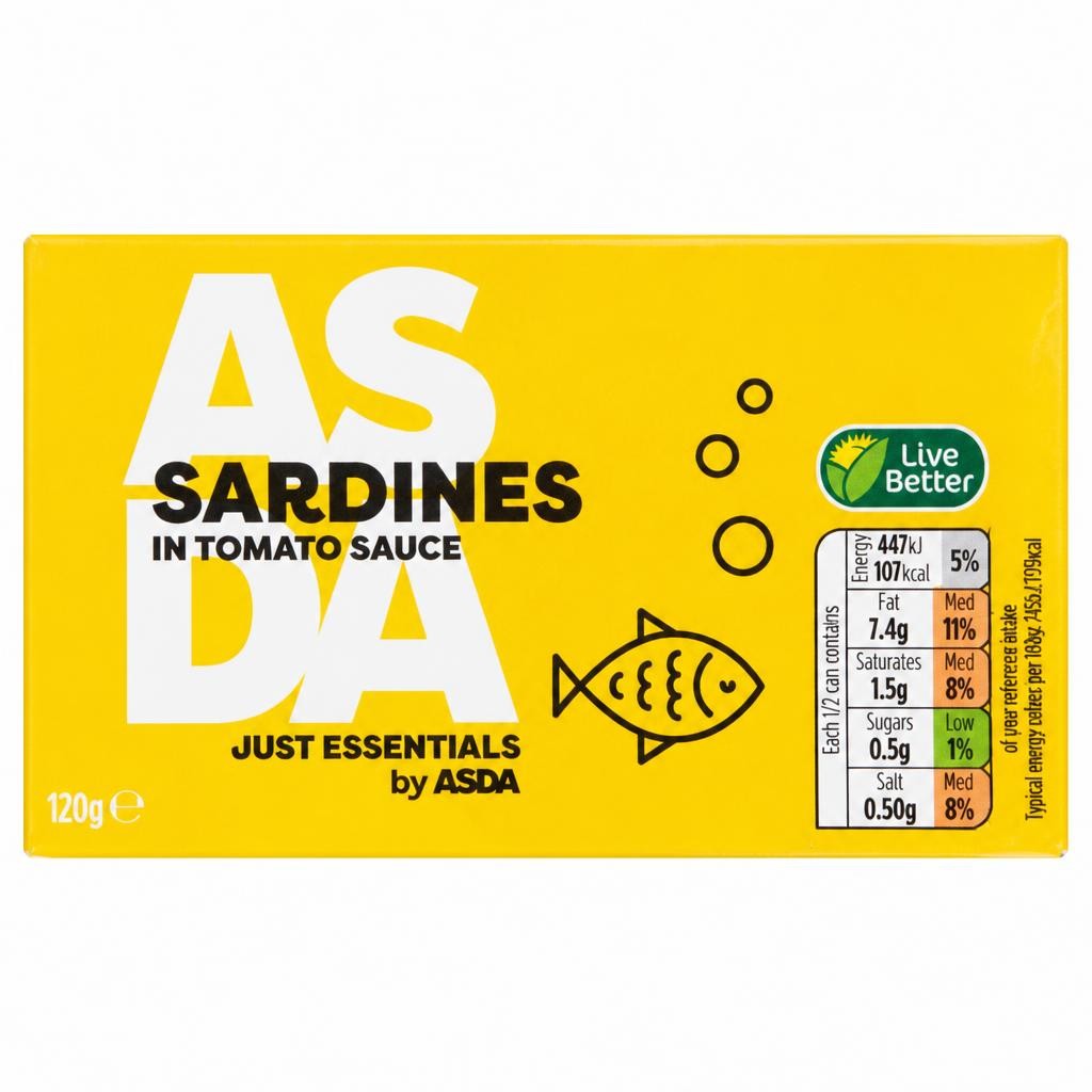 JUST ESSENTIALS by ASDA JUST ESSENTIALS by ASDA Sardines in Tomato Sauce 120g