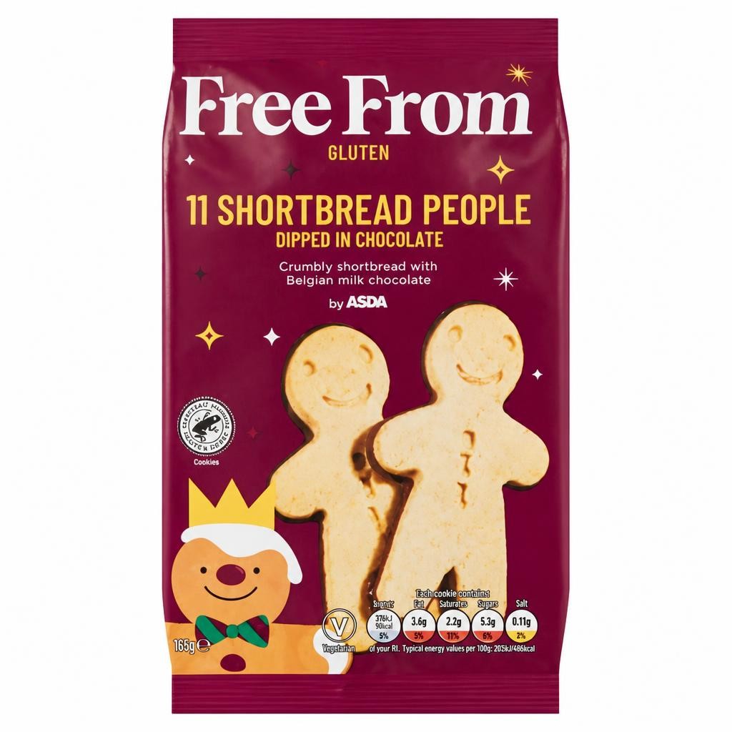 Free From by ASDA 11 Shortbread People Dipped in Chocolate 161g