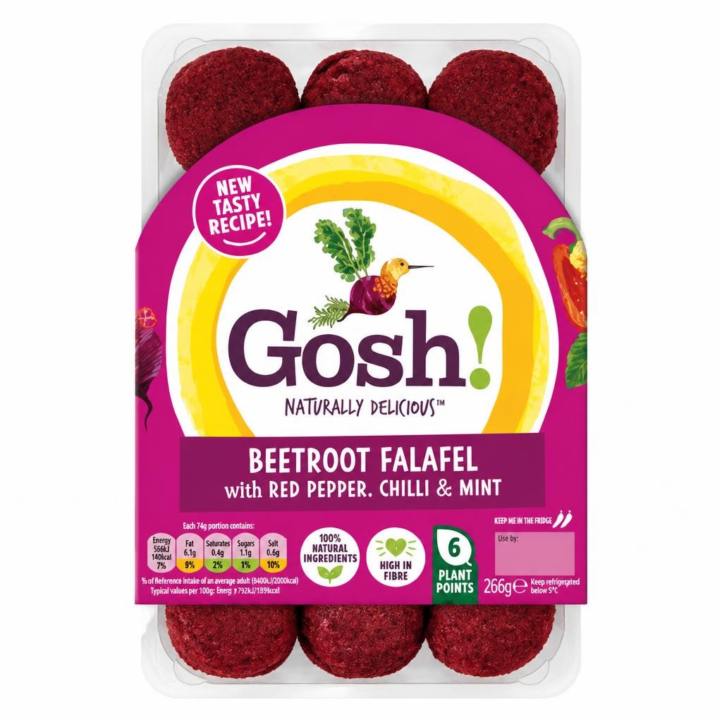 Gosh! Beetroot Falafel with Red Pepper, Chilli & Mint 266g