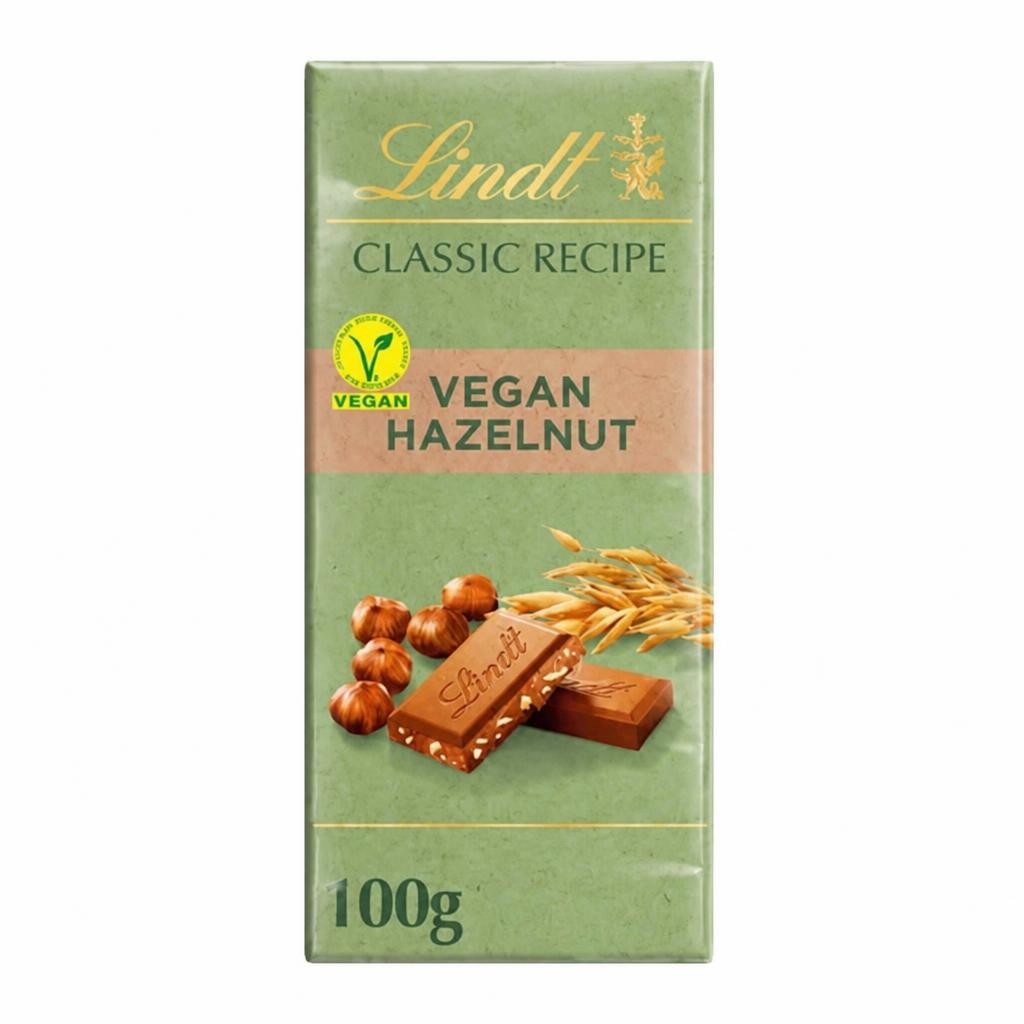 Lindt Classic Recipe Vegan Hazelnut Chocolate Bar 100g