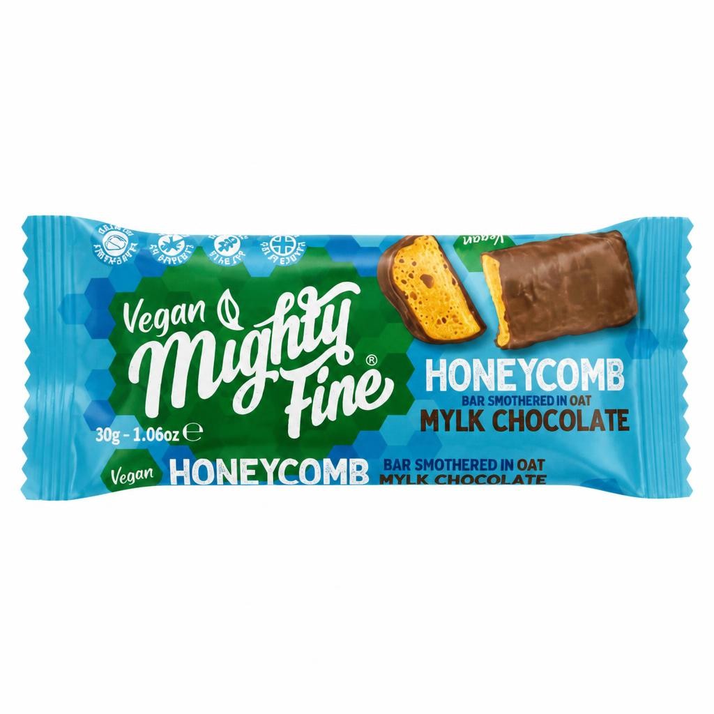 Mighty Fine Vegan Honeycomb Bar Smothered in Oat Mylk Chocolate 30g