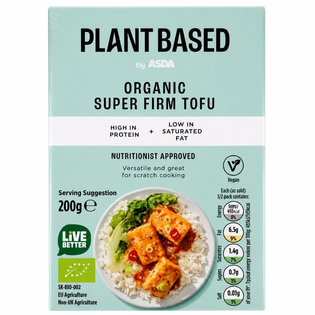 ASDA Plant Based Organic Super Firm Tofu 200g