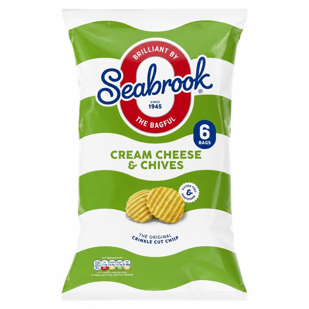 Seabrook Cream Cheese & Chives Flavour The Original Crinkle Cut Crisp 6 x 25g