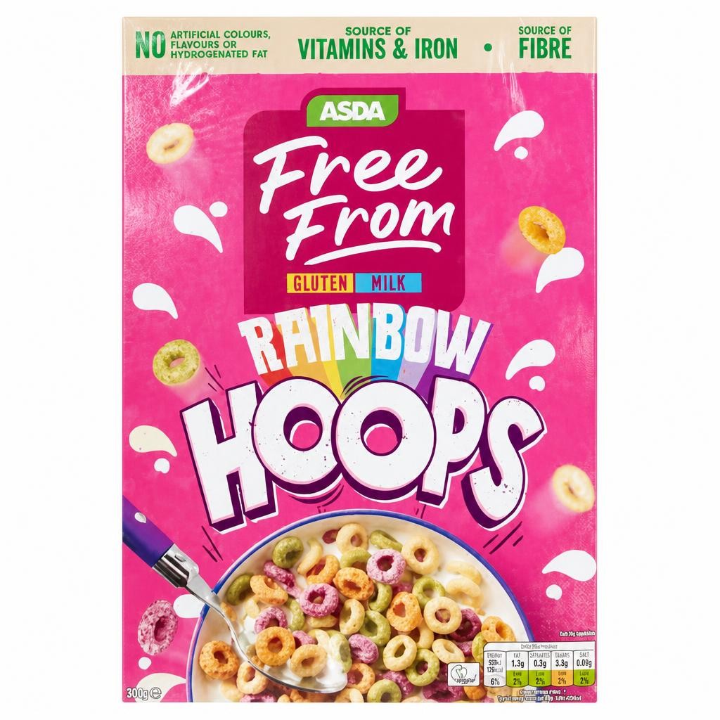 ASDA Free From Free From by  Rainbow Hoops 300g