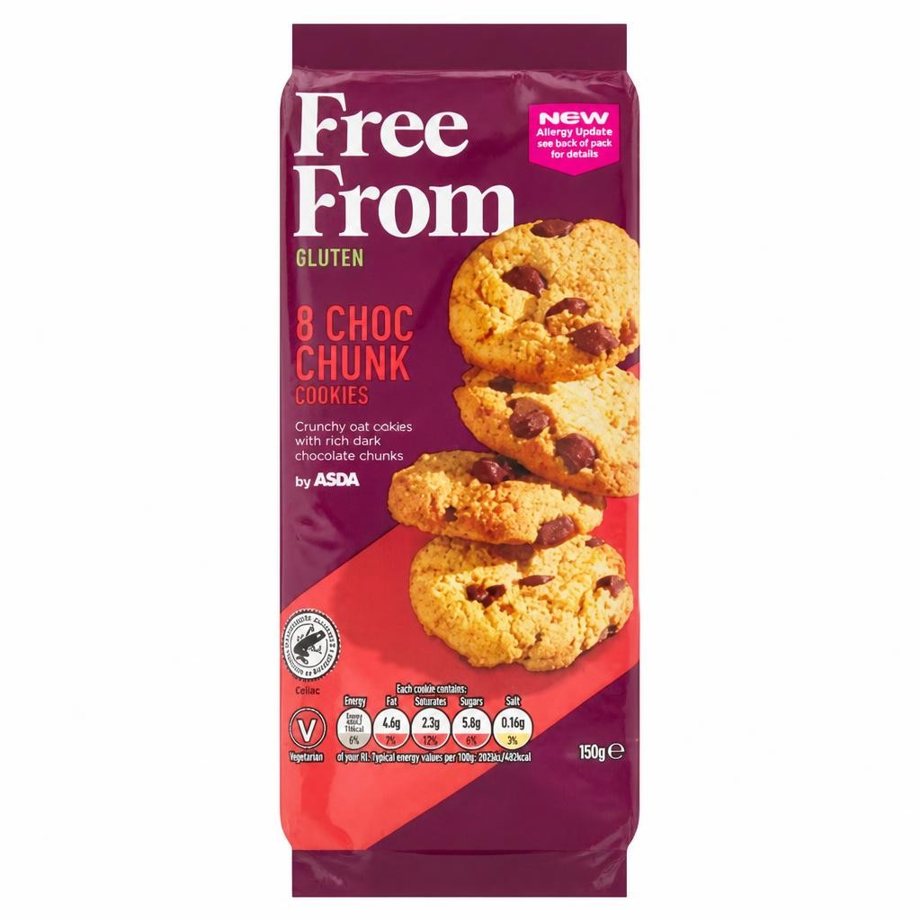 ASDA Free From Free From by ASDA 8 Choc Chunk Cookies 150g