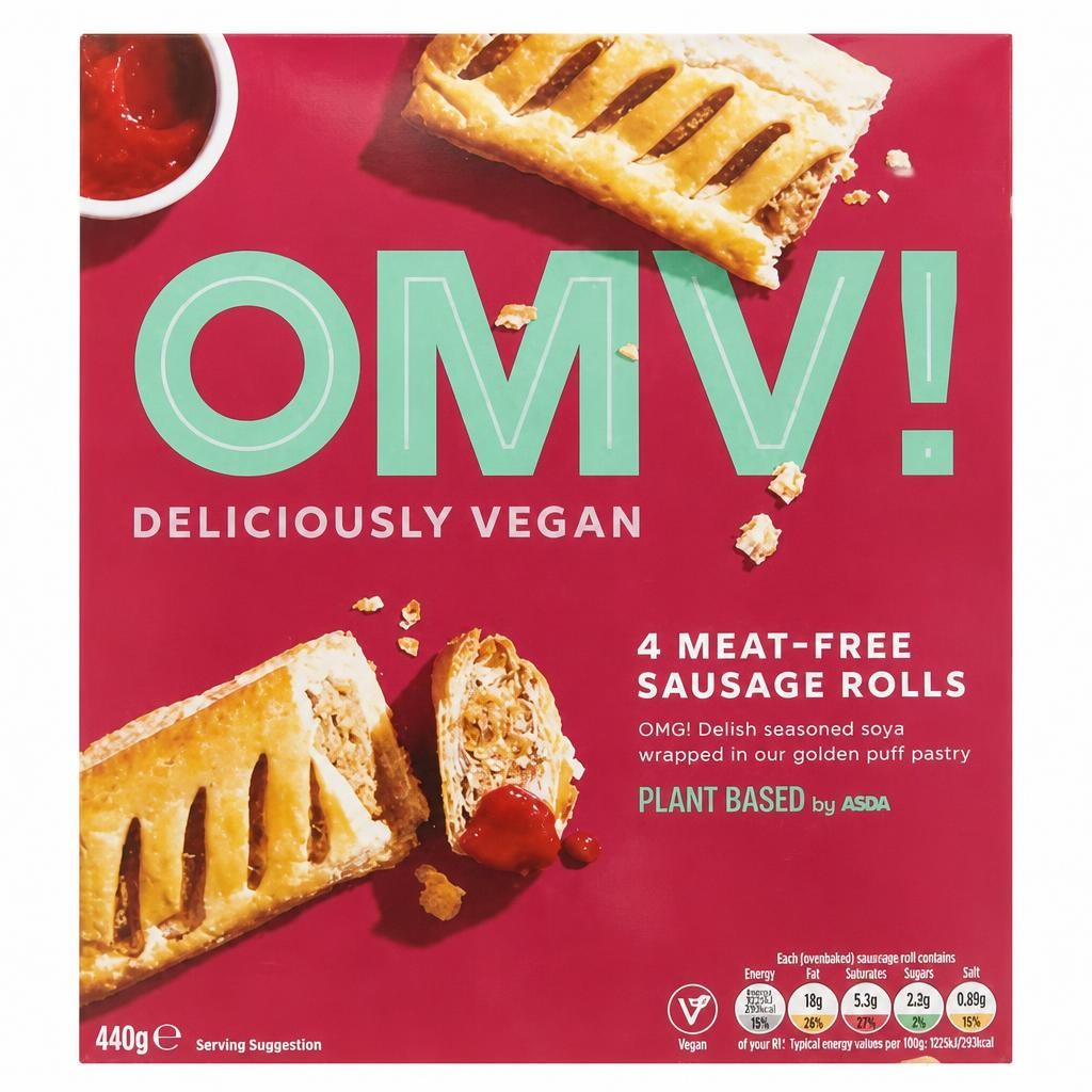 OMV! Deliciously Vegan Plant Based OMV! 4 Meat-Free Sausage Rolls 440g
