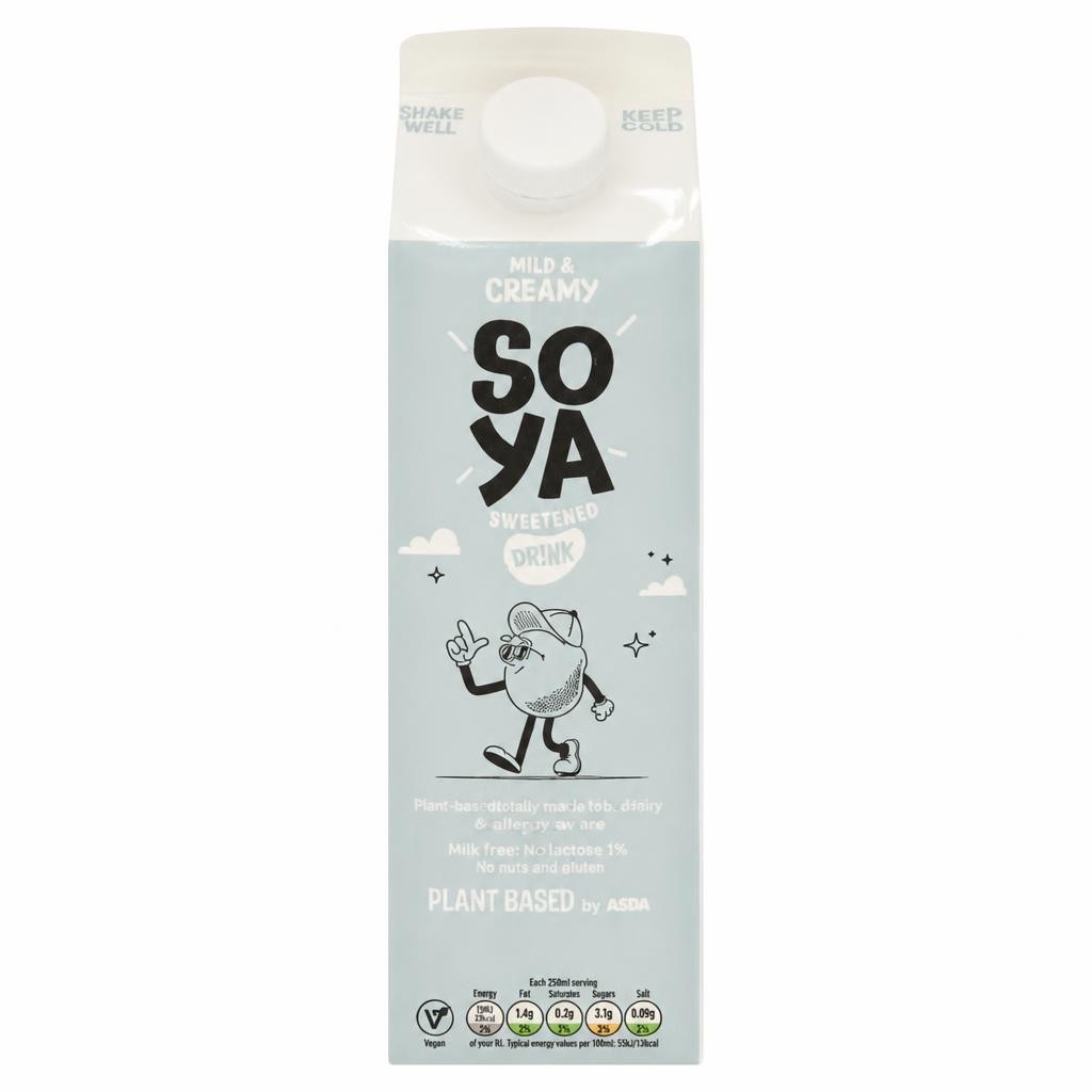 ASDA Free From Plant Based by ASDA Soya Sweetened Drink 1 Litre
