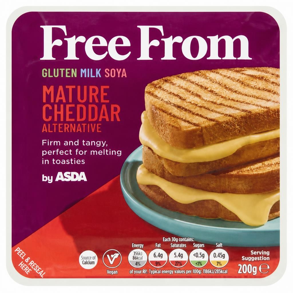 ASDA Free From Free From by  Mature Cheddar Alternative 200g