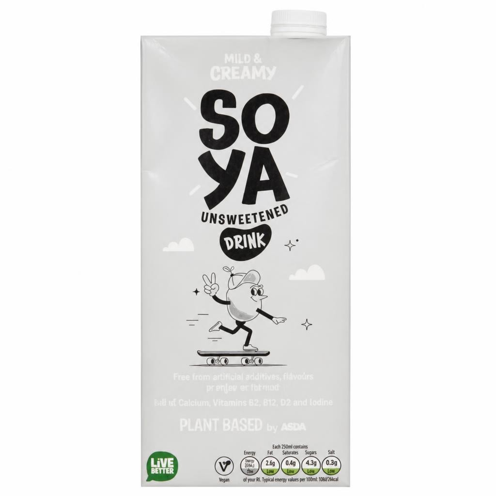 ASDA Plant Based Soya Unsweetened 1 Litre