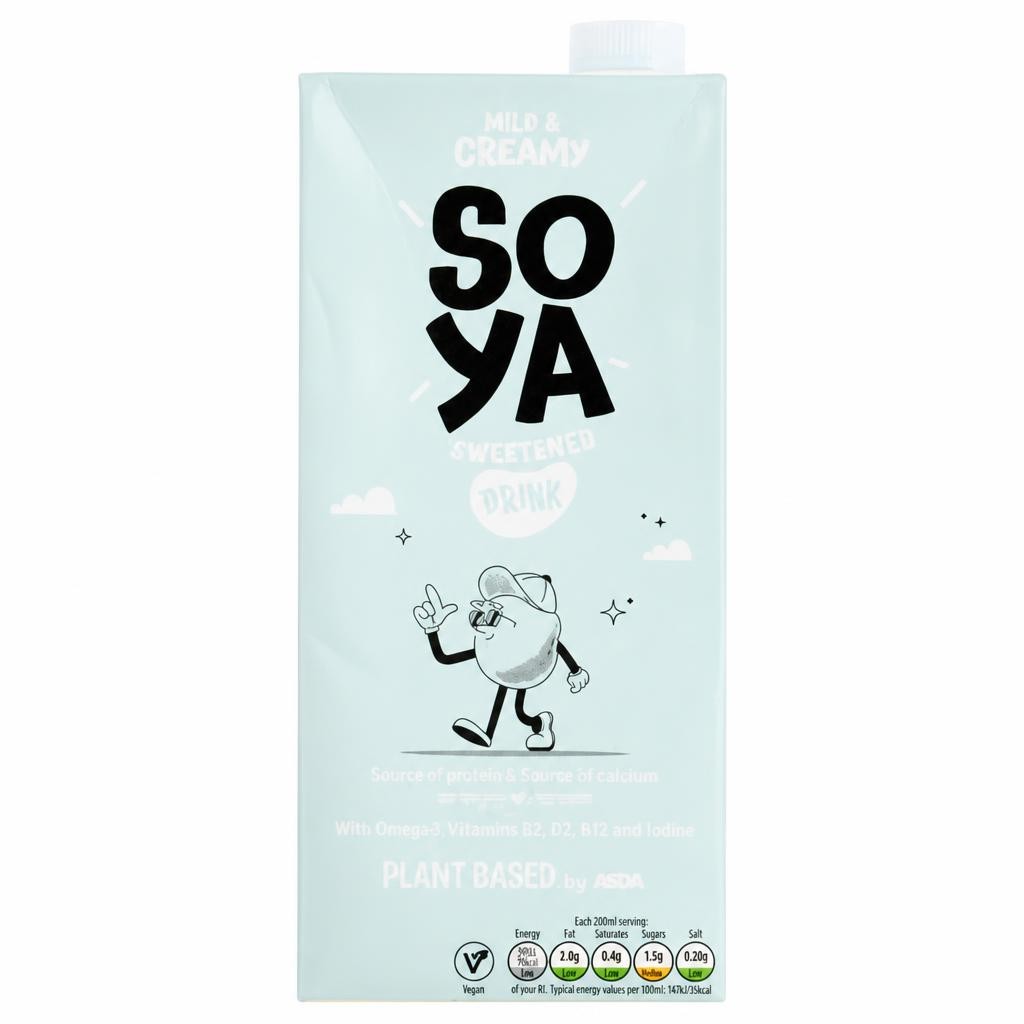ASDA Free From Plant Based by  Soya Sweetened Drink 1 Litre