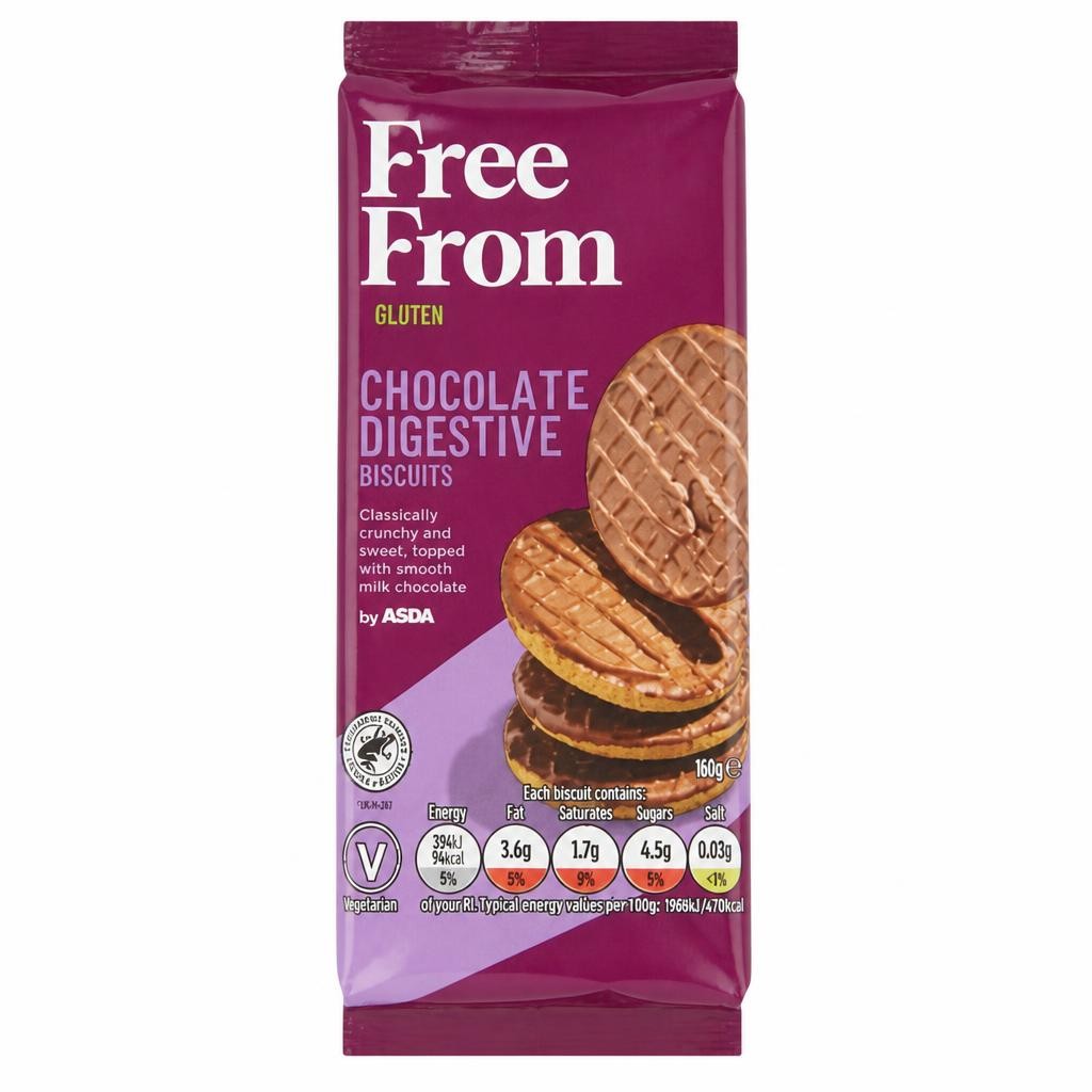 Free From by Asda Free From by  Chocolate Digestive Biscuits 166g