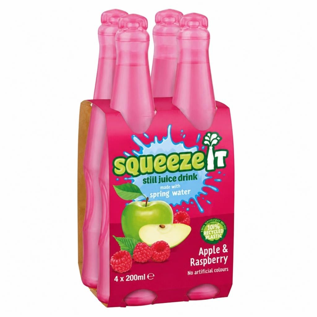 Squeeze It Still Juice Drink Apple & Raspberry 4 x 200ml