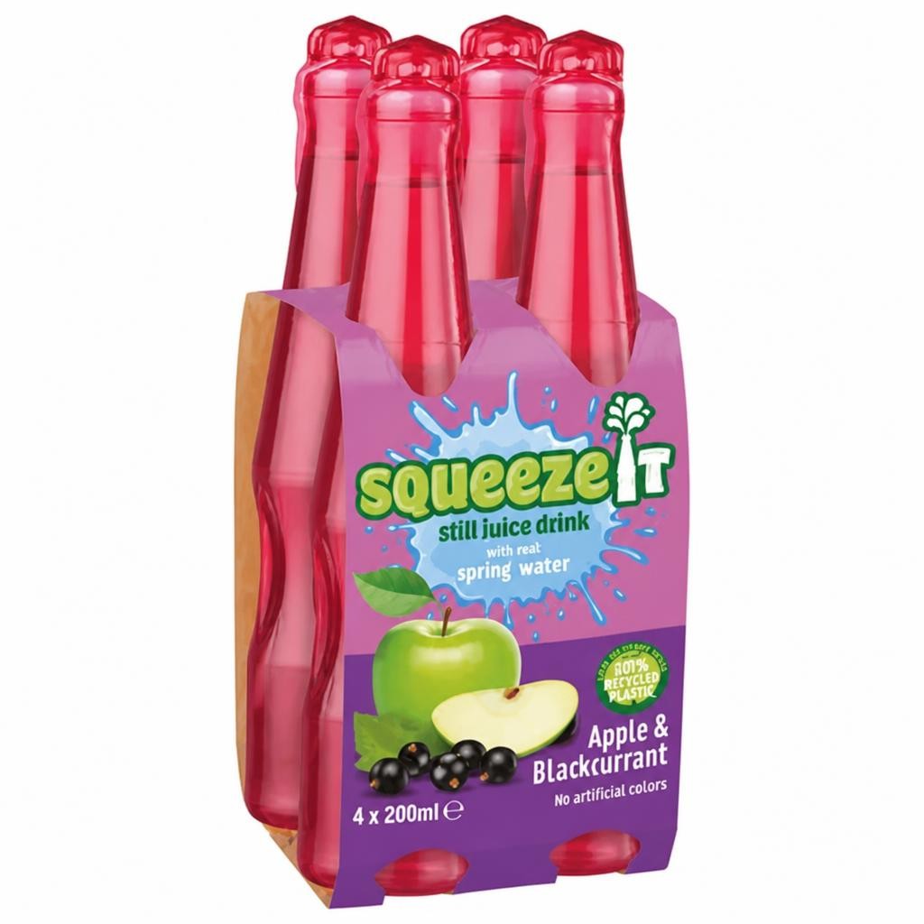 Squeeze It Still Juice Drink Apple & Blackcurrant 4 x 200ml