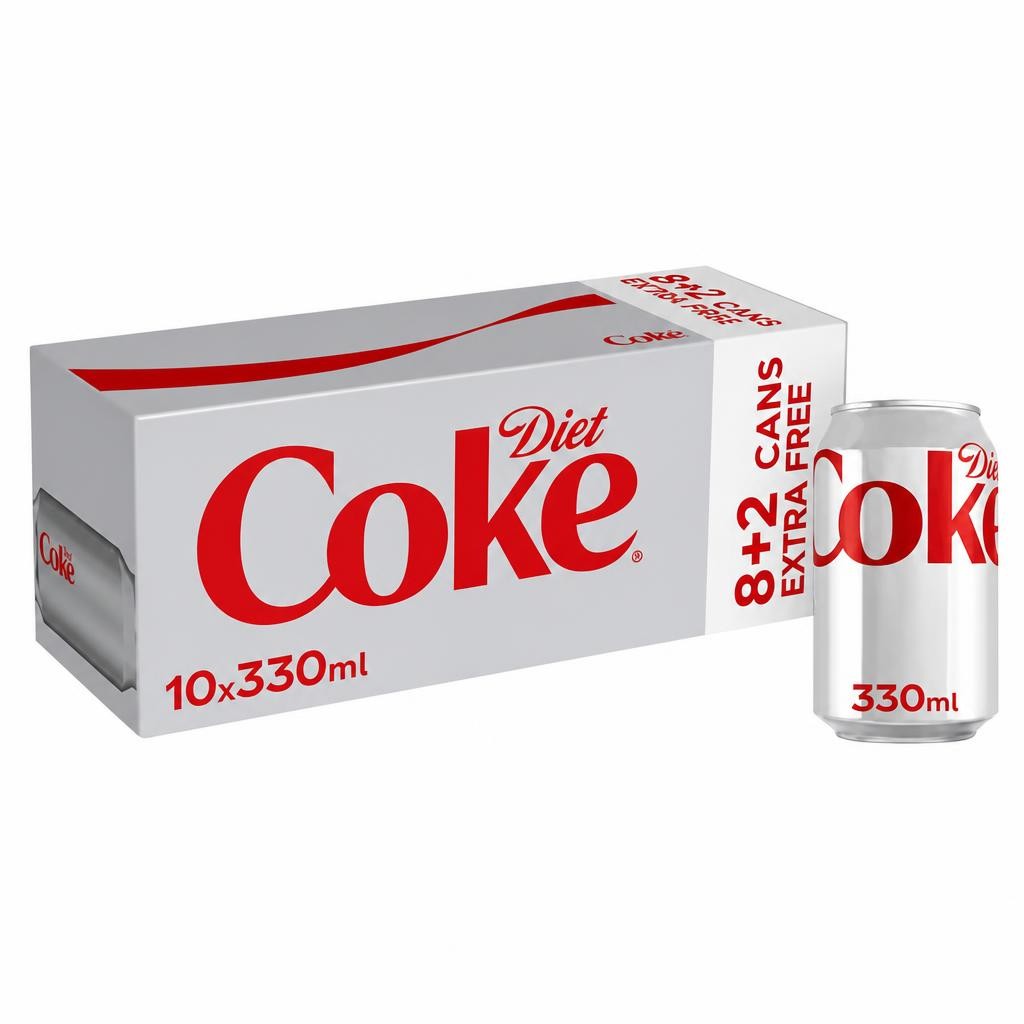 Diet Coke Diet Coke 10 x 330ml (8 x 330ml + 2 x 330ml Extra Free)