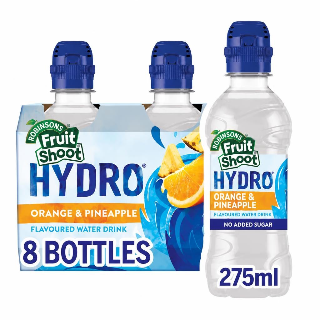 Robinsons Fruit Shoot Hydro Orange & Pineapple Kids Flavoured Water Drink 8 x 275ml
